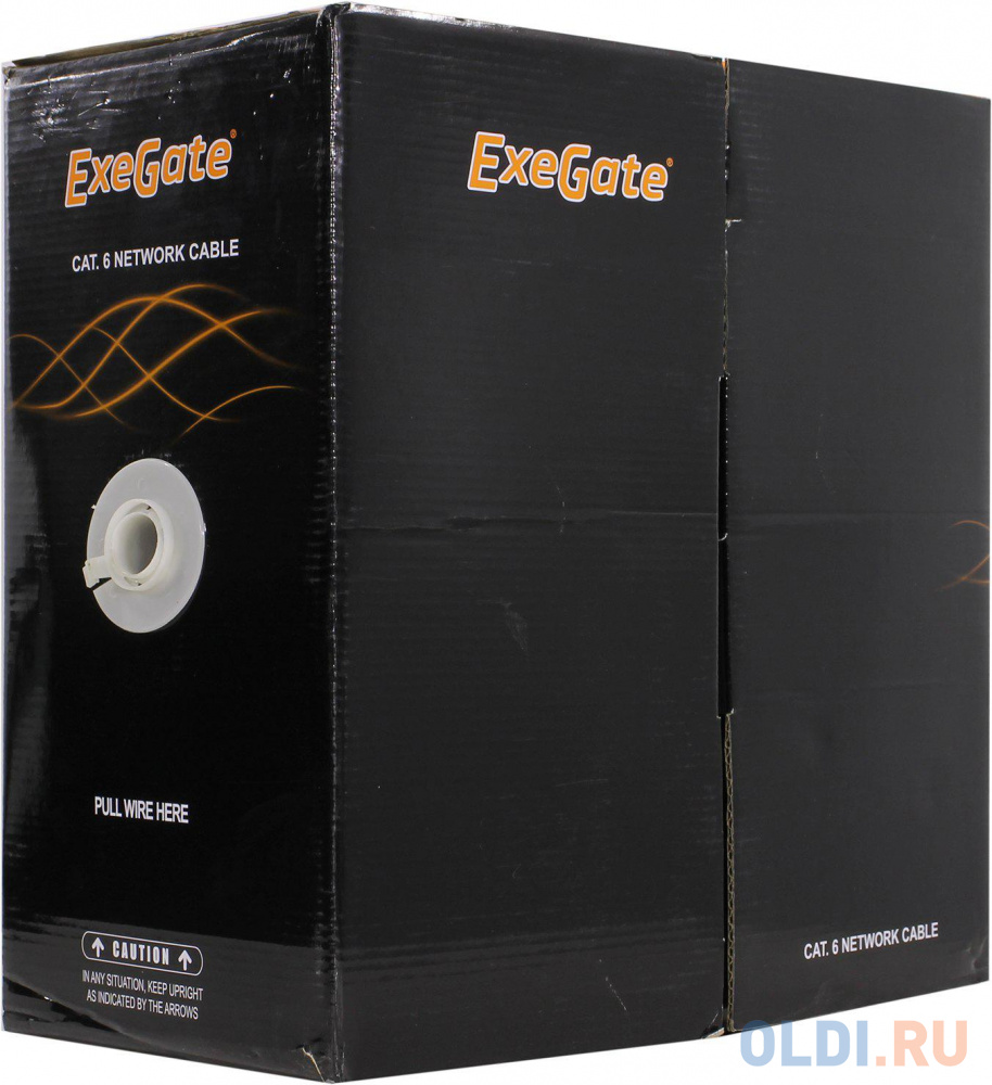Exegate EX281810RUS Кабель ExeGate FUTP4-C6-CU-S23-IN-PVC-GY-305 FTP 4 пары кат.6 медь, 23AWG, экран, бухта 305м, серый, PVC - фото 1