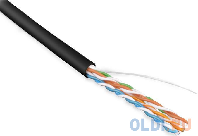 Hyperline UUTP4-C5E-S24-IN-LSZH-BK-305 Кабель витая пара, неэкранированная U/UTP, категория 5e, 4 пары (24 AWG), одножильный (solid), LSZH, нг(А)-HF, ft sfp28 cabp awg26 1 кабель dac copper cable 25g sfp28 to sfp28 26awg витая пара 1m