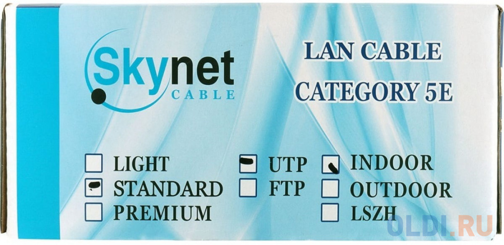SkyNet Кабель Standart UTP outdoor 4x2x0,48, медный, FLUKE TEST, кат.5e, однож., 100 м, box, черный [CSS-UTP-4-CU-OUT/100] CSS-UTP-4-CU-OUT/100 - фото 2