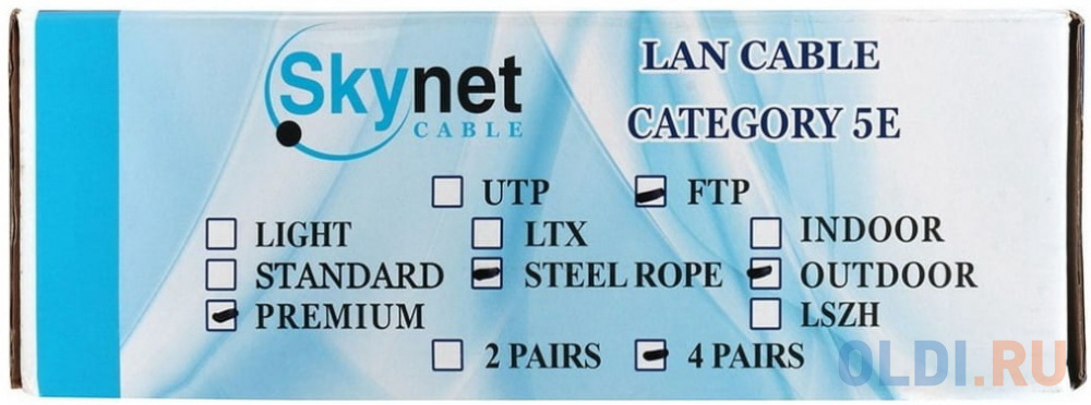 SkyNet Каб Prem FTPoutdoor 4x2x051 трос мед FLUKETEST кат5e однож 100м boxчер CSP-FTP-4-CU-OUTR/100 CSP-FTP-4-CU-OUTR/100 - фото 2