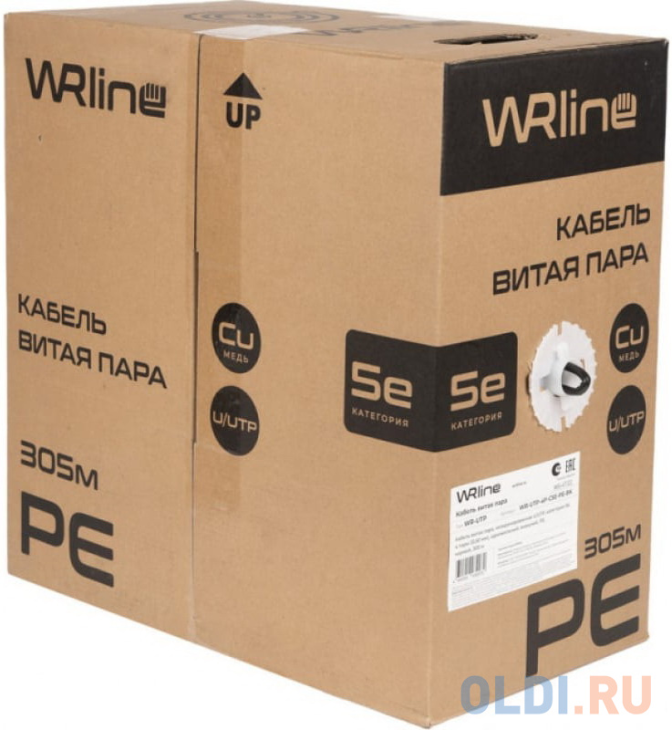 Кабель информационный WRline WR-UTP-4P-C5E-PE-BK кат.5E U/UTP 4X2X24AWG PE внешний 305м черный Вид№2