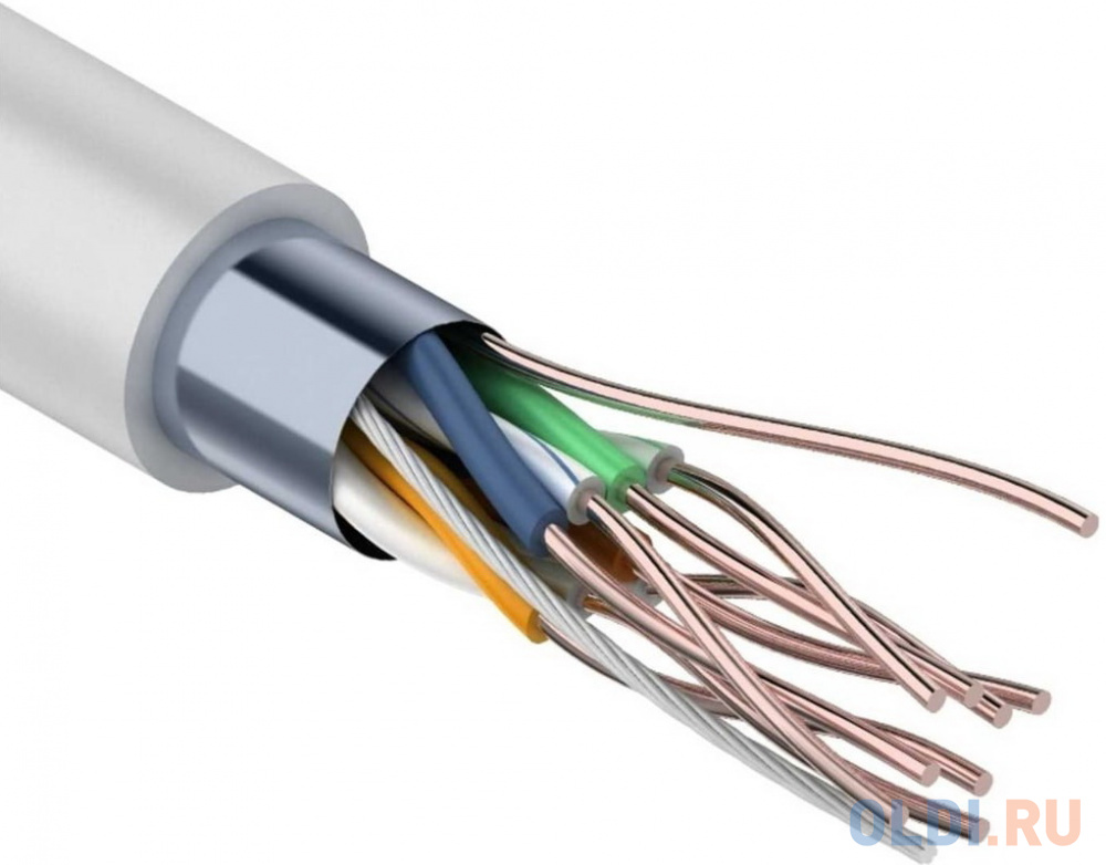 REXANT (01-0143-R) Кабель витая пара F/UTP, CAT 5e, PVC, 4PR, 24AWG, INDOOR, SOLID, серый, 305м - 01-0143-R