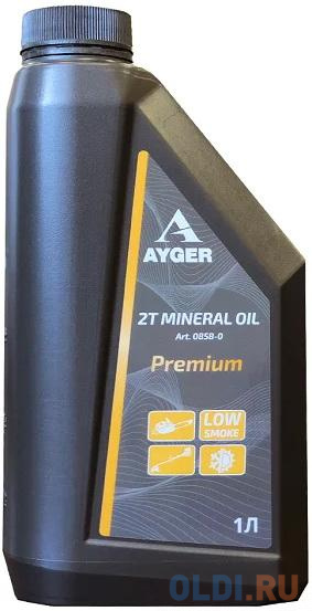 AYGER Масло минеральное для 2-тактных двигателей API TC 1л (32994) ayger компрессорное минеральное 1л 33002
