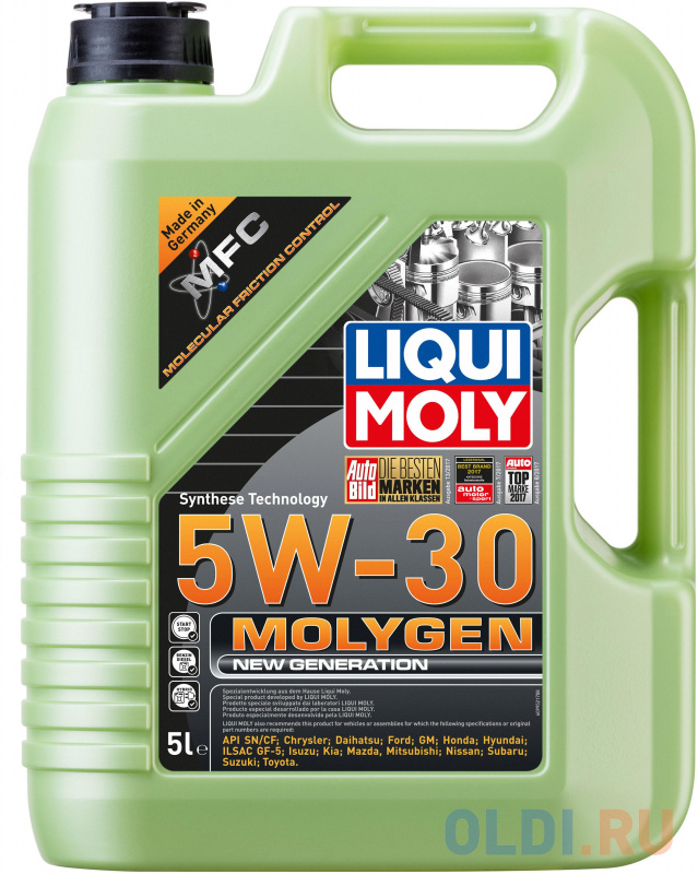 

НС-синтетическое моторное масло LiquiMoly Molygen New Generation 5W30 5 л 9043
