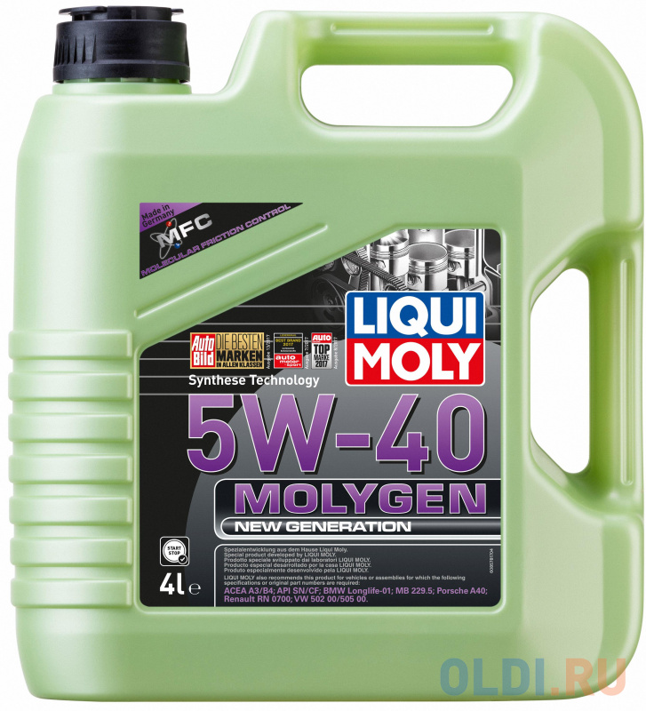 

НС-синтетическое моторное масло LiquiMoly Molygen New Generation 5W40 4 л 9054