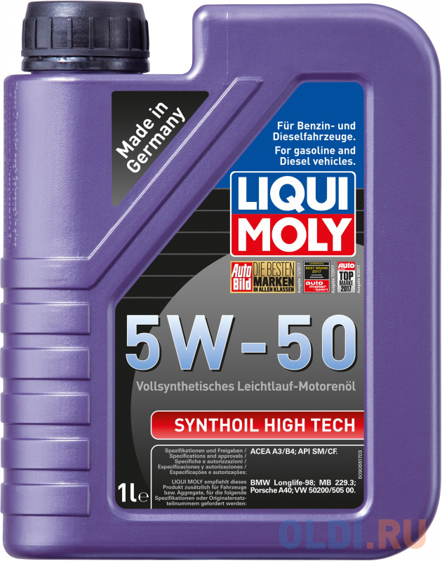 

Cинтетическое моторное масло LiquiMoly Synthoil High Tech 5W50 1 л 9066