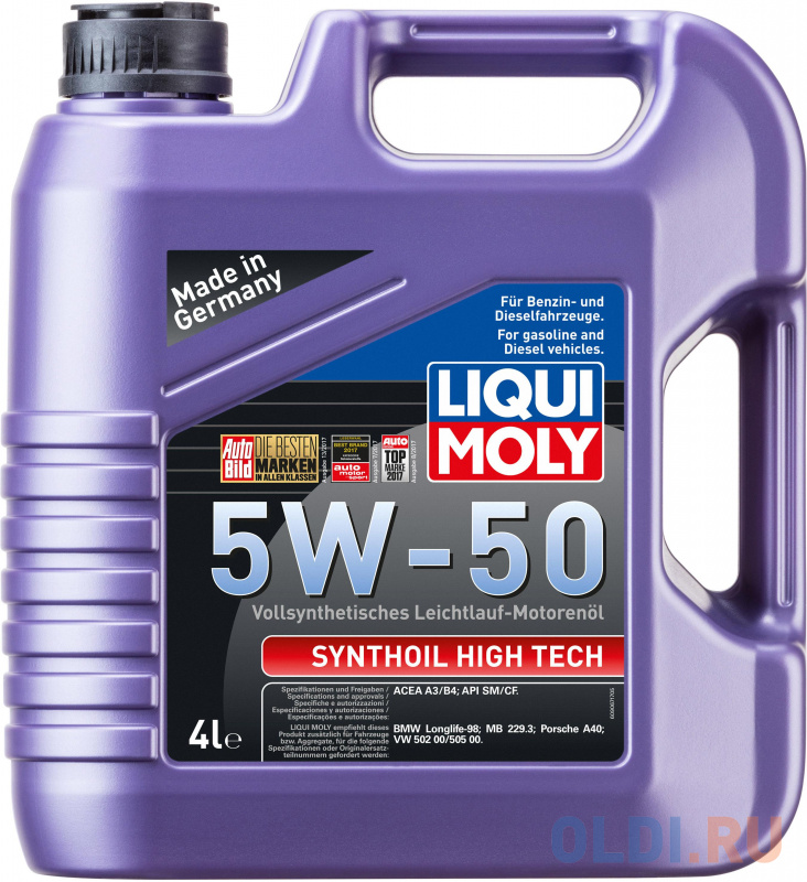 

Cинтетическое моторное масло LiquiMoly Synthoil High Tech 5W50 4 л 9067