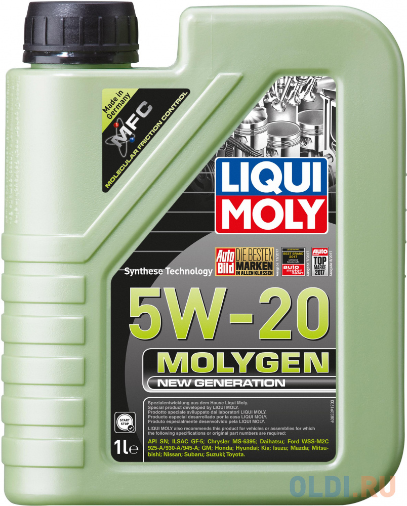 НС-синтетическое моторное масло LiquiMoly Molygen New Generation 5W20 1 л 8539