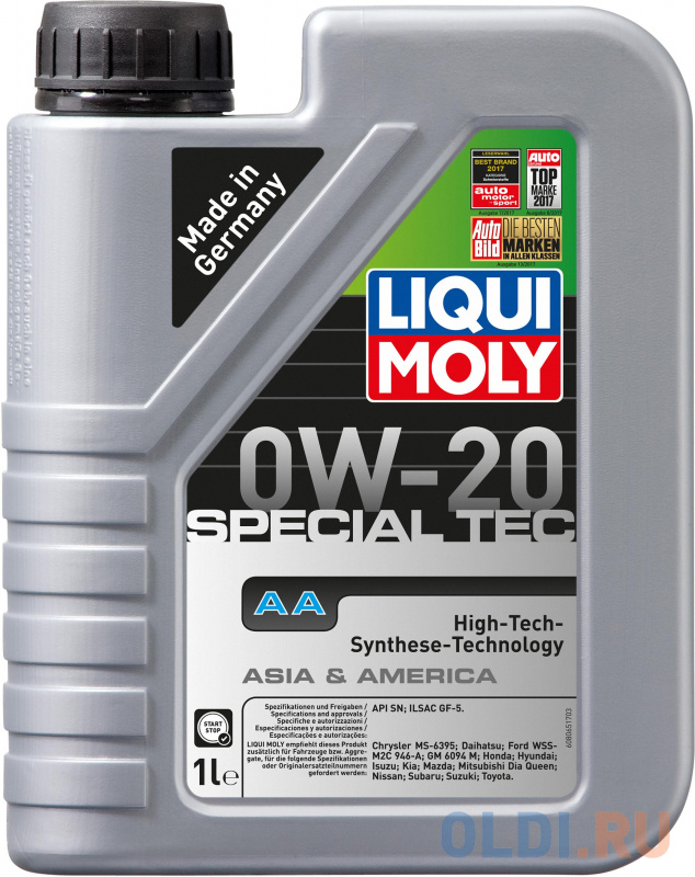 

НС-синтетическое моторное масло LiquiMoly Special Tec AA 0W20 1 л 8065