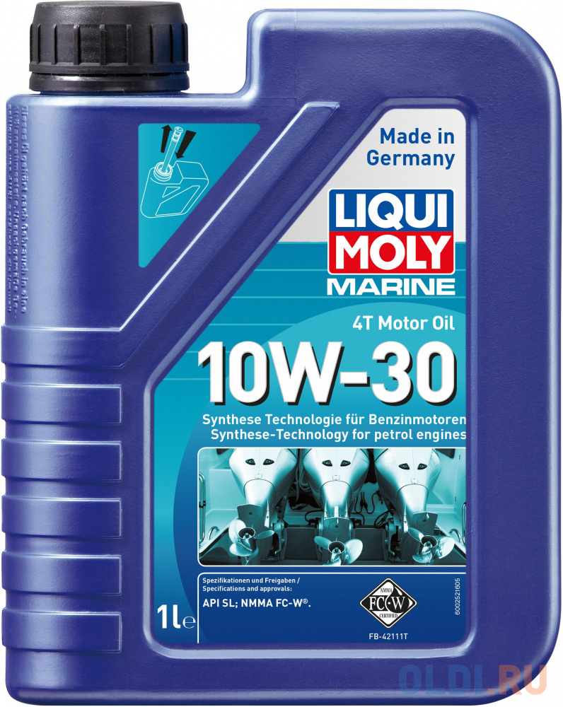 НС-синтетическое моторное масло LiquiMoly Marine 4T Motor Oil 10W30 1 л 25022 очиститель мотора liqui moly