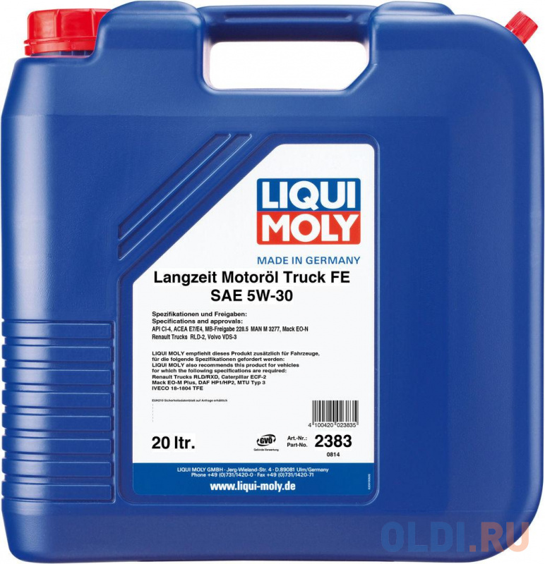 

НС-синтетическое моторное масло LiquiMoly Langzeit-Motoroil Truck 5W30 20 л 2383