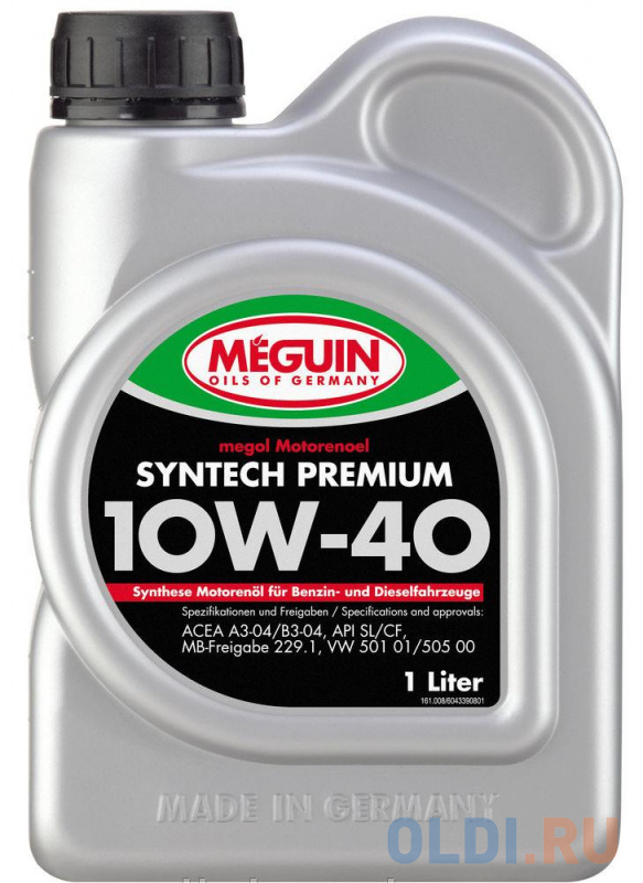 

НС-синтетическое моторное масло Meguin Motorenoel Syntech Premium 10W40 1 л 4339