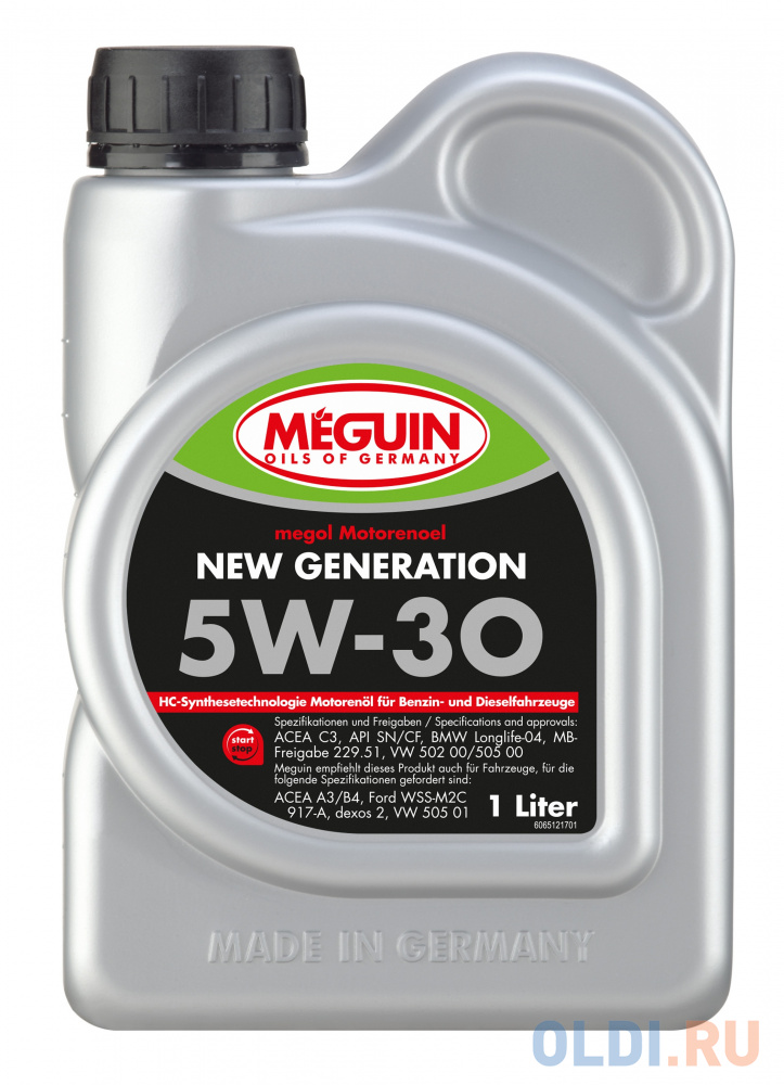 НС-синтетическое моторное масло Meguin Motorenoel New Generation 5W30 1 л 6512 - фото 1
