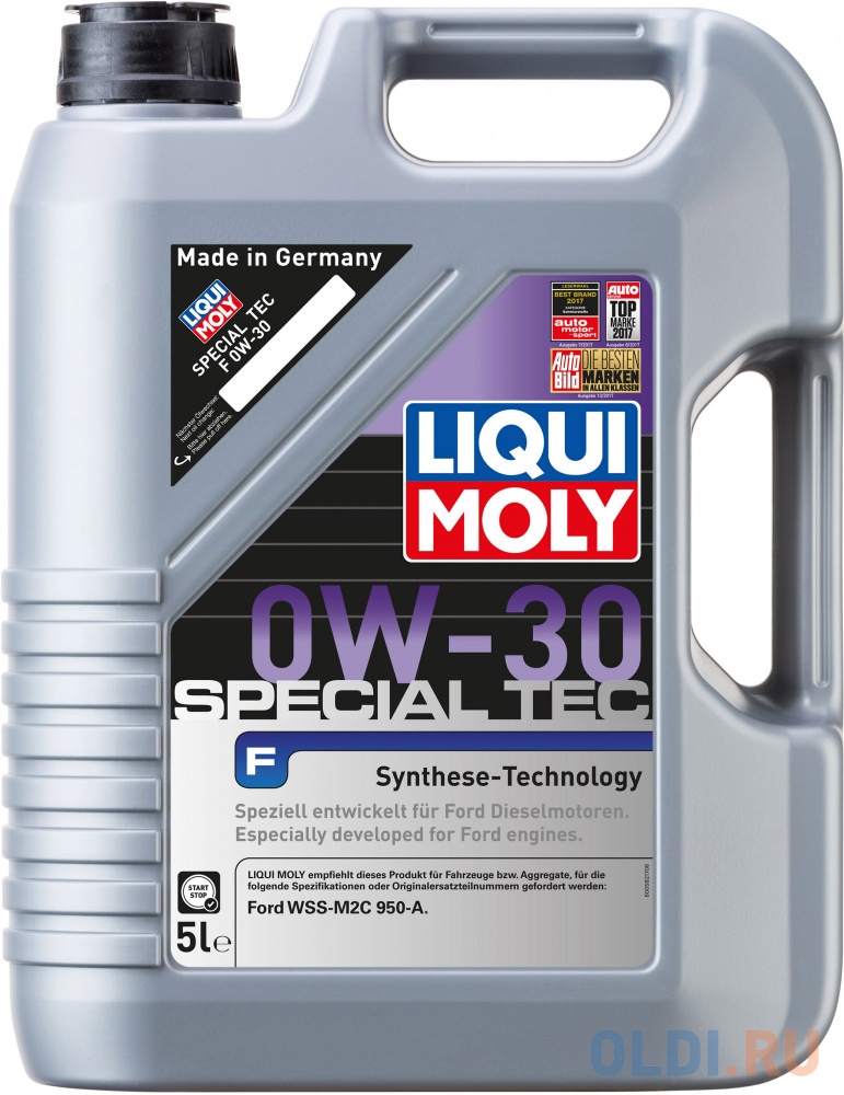 НС-синтетическое моторное масло LiquiMoly Special Tec F 0W30 5 л 8903 масло моторное нс special tec ll 8054 1 л вязкость 5w 30