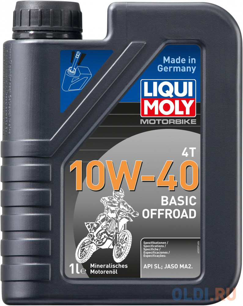 Минеральное моторное масло LiquiMoly Motorbike 4T Basic Offroad 10W40 1 л 3059 нс синтетическое моторное масло liquimoly motorbike 4t hc street 5w40 4 л 20751