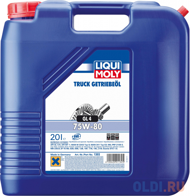 

НС-синтетическое трансмиссионное масло LiquiMoly Truck Getriebeoil 75W80 20 л 1202