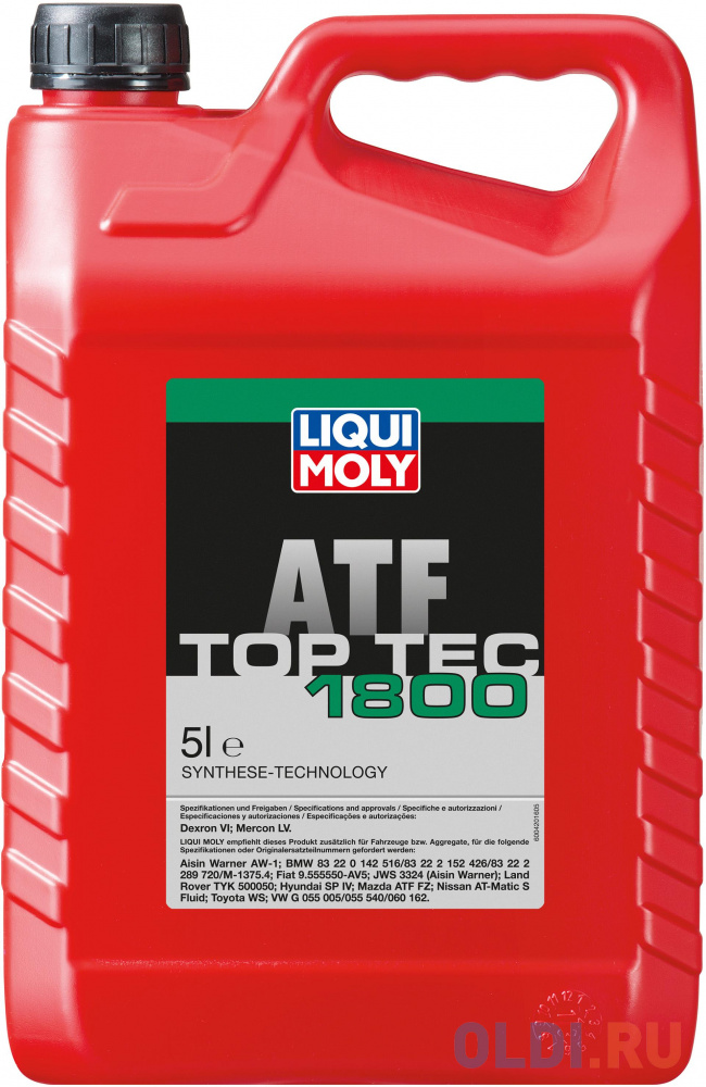 НС-синтетическое трансмиссионное масло LiquiMoly Top Tec ATF 1800 5 л 20662 масло моторное полусинтетическое для 2 тактных двигателей liqui moly 2 takt motoroil 1л 3958