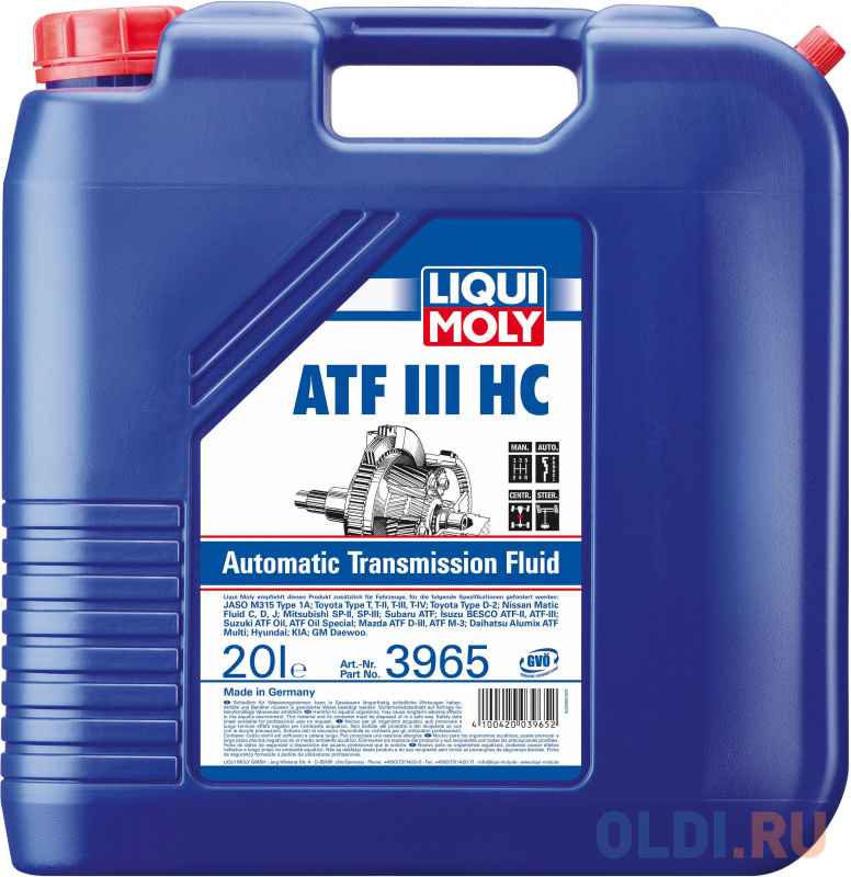 

НС-синтетическое трансмиссионное масло LiquiMoly ATF III HC 20 л 3965