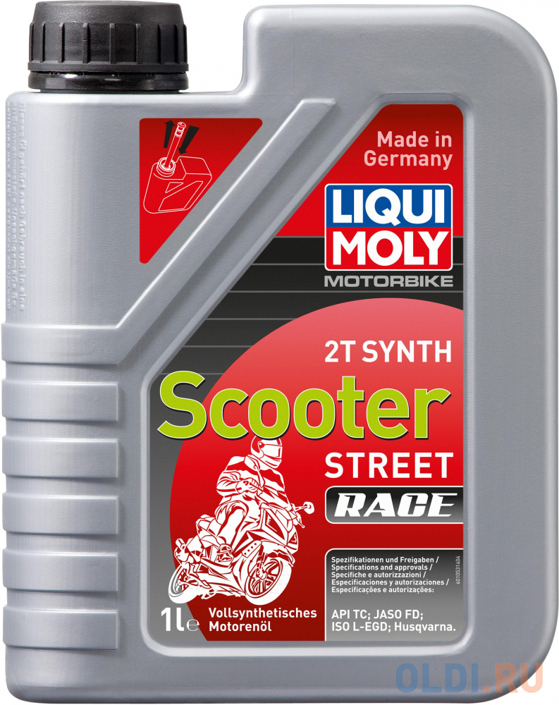 Cинтетическое моторное масло LiquiMoly Motorbike 2T Synth Scooter Street Race 1 л 1053 cинтетическое моторное масло liquimoly motorbike hd synth street 20w50 1 л 3816