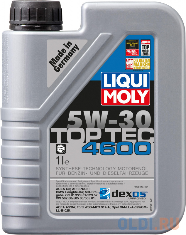 НС-синтетическое моторное масло LiquiMoly Top Tec 4600 5W30 1 л 8032