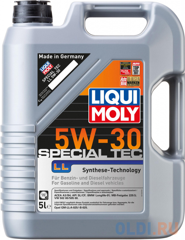

НС-синтетическое моторное масло LiquiMoly Special Tec LL 5W30 5 л 8055