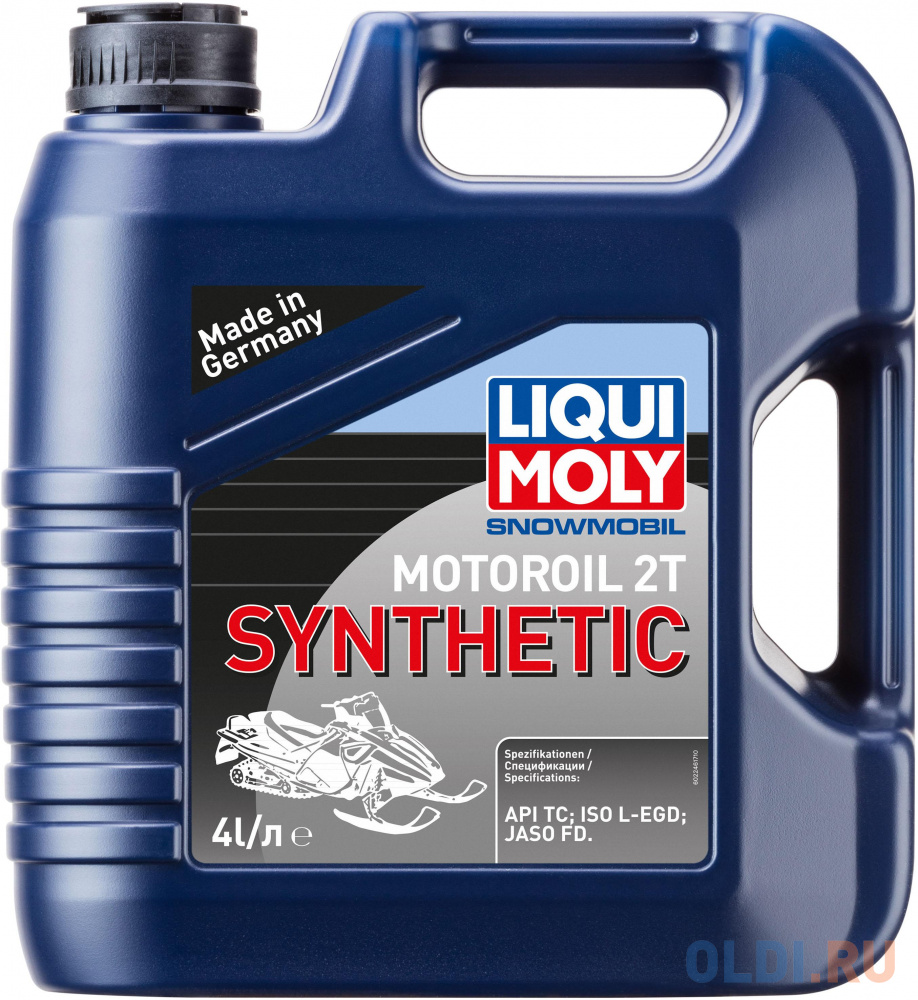 Cинтетическое моторное масло LiquiMoly Snowmobil Motoroil 2T Synthetic L-EGD 4 л 2246 очиститель мотора liqui moly