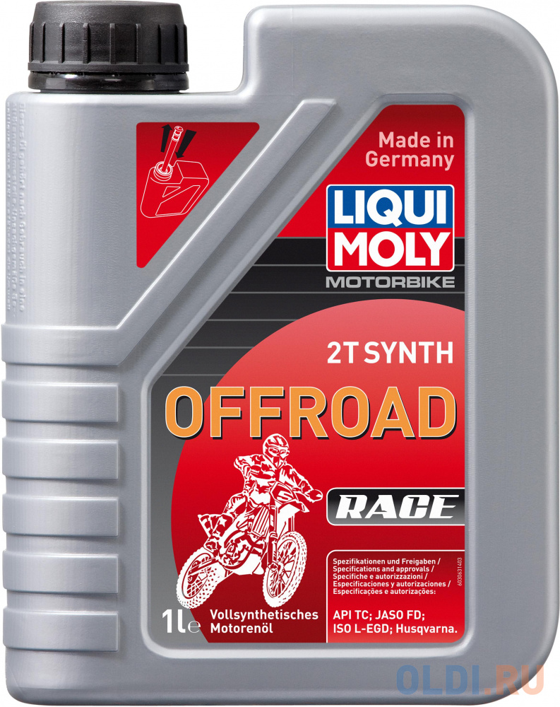 Cинтетическое моторное масло LiquiMoly Motorbike 2T Synth Offroad Race 1 л 3063 очиститель мотора liqui moly