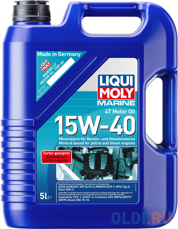 

Минеральное моторное масло LiquiMoly Marine 4T Motor Oil 15W40 5 л 25016