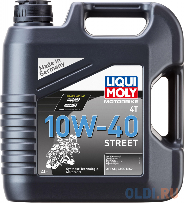 НС-синтетическое моторное масло LiquiMoly Motorbike 4T Street 10W40 4 л 7512