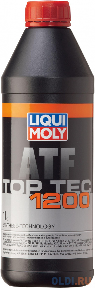 НС-синтетическое трансмиссионное масло LiquiMoly Top Tec ATF 1200 1 л 3681 очиститель мотора liqui moly
