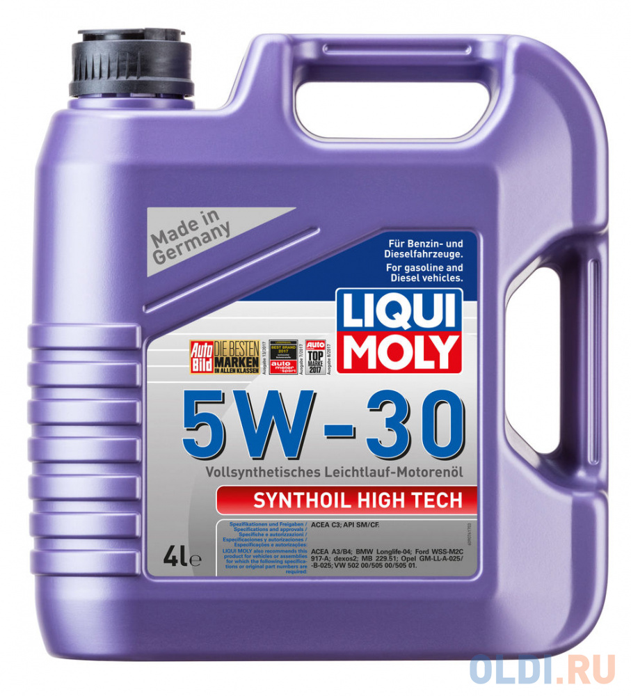 Cинтетическое моторное масло LiquiMoly Synthoil High Tech 5W30 4 л 9076