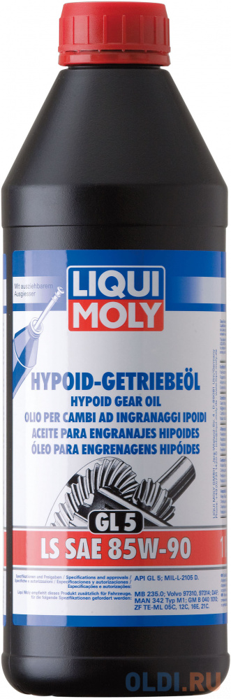 Минеральное трансмиссионное масло LiquiMoly Hypoid-Getriebeoil LS 85W90 1 л 1410 cинтетическое трансмиссионное масло liquimoly gear oil 75w90 0 5 л 1516