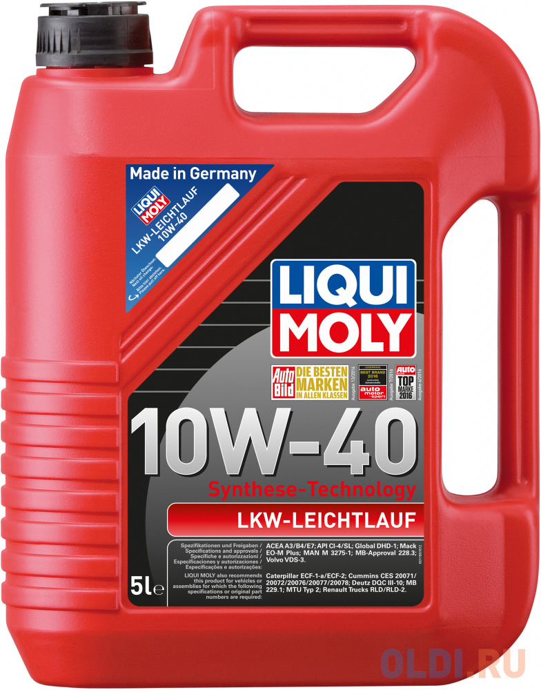 НС-синтетическое моторное масло LiquiMoly LKW-Leichtlauf-Motoroil Basic 10W40 5 л 1185 полусинтетическое моторное масло liquimoly mos2 leichtlauf 10w40 20 л 1089