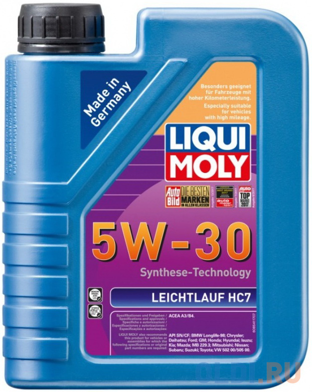 8542 LiquiMoly НС-синт. мот.масло Leichtlauf HC 7 5W-30 (5л) масло hc синт компрессорное liqui moly kompressorenoi 1187 1 л