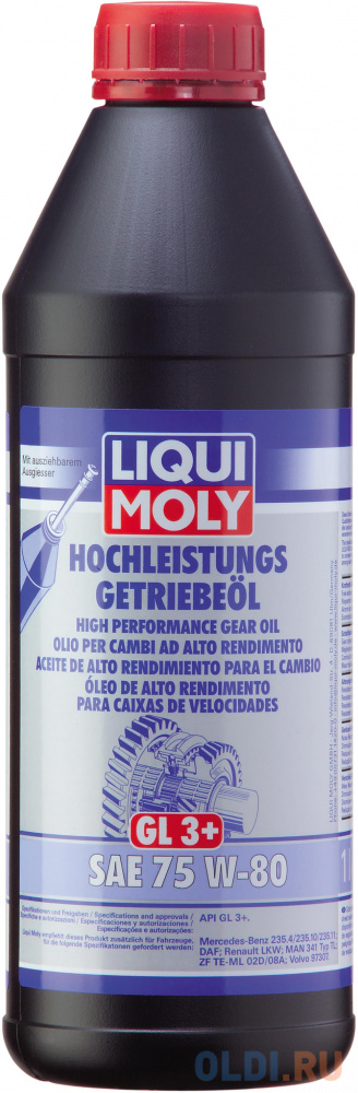НС-синтетическое трансмиссионное масло LiquiMoly Hochleistungs-Getriebeoil 75W80 1 л 4427 трансмиссионное масло xado atomic oil 80w 90 gl 3 4 5 жестебанка 1 л xa 20119