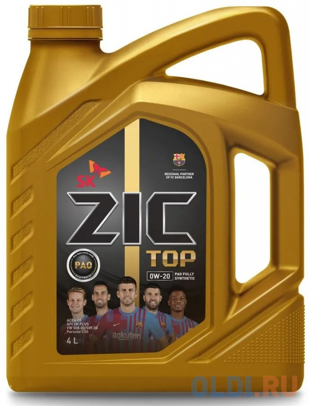 

Cинтетическое моторное масло ZIC TOP 0W20 4 л