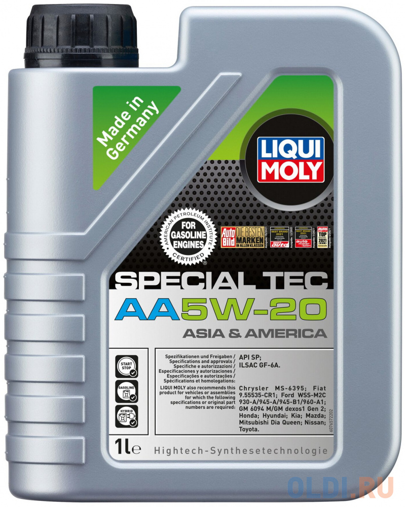 20792 LiquiMoly НС-синт. мот.масло Special Tec AA 5W-20 SP GF-6A (1л) 6562 meguin нс синт мот масло megol motorenoel compatible sae 5w 30 plus sp c3 5л