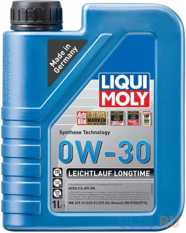 

39038 LiquiMoly Синт. мот.масло Leichtlauf Longtime 0W-30 SN C3 (1л)