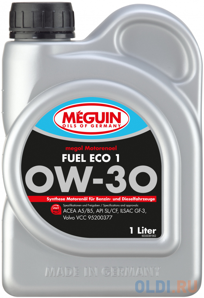 33038 Meguin НС-синт. мот.масло Megol Motorenoel Fuel Eco 1 0W-30 CF-4/SL A5/B5 GF-3 (1л)