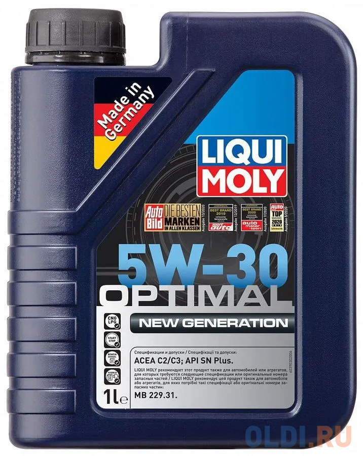 39030 LiquiMoly НС-синт. мот.масло Optimal New Generation 5W-30 (1л) очиститель мотора liqui moly