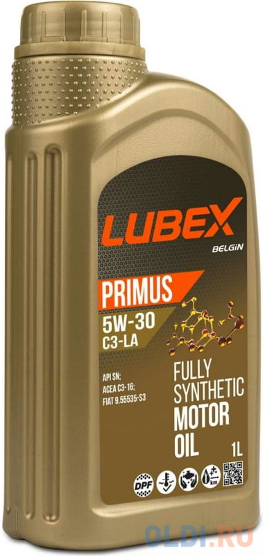 L034-1296-1201 LUBEX Синт. мот.масло PRIMUS C3-LA 5W-30 SN C3 (1л)