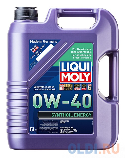 9515 LiquiMoly Синт. мот.масло Synthoil Energy 0W-40 SN A3/B4 (5л) mindly магниевое масло be energy 250
