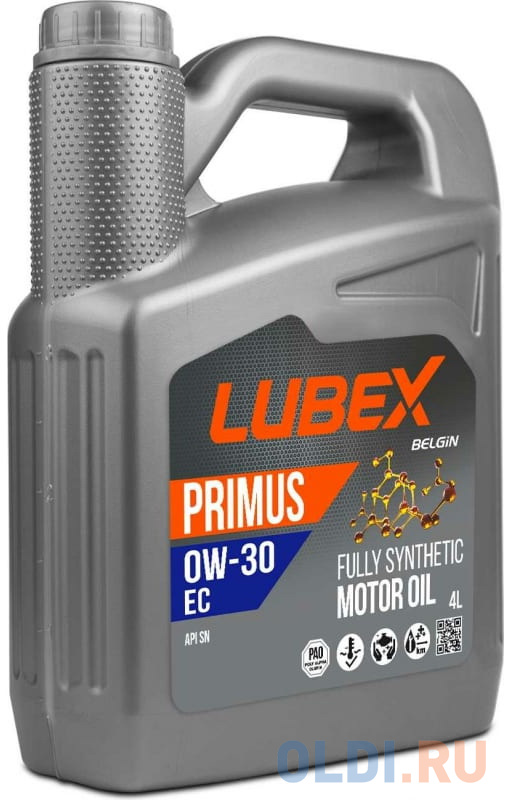 L034-1298-0404 LUBEX Синт. мот.масло PRIMUS EC 0W-30 (4л)