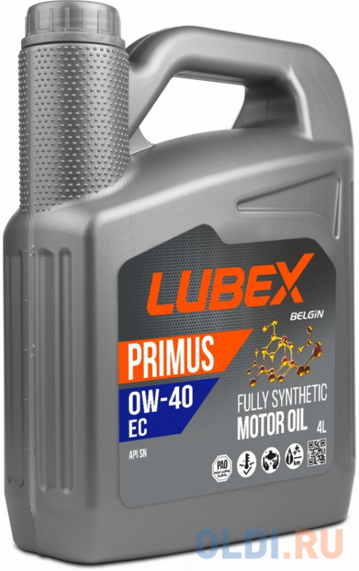 L034-1299-0404 LUBEX Синт. мот.масло PRIMUS EC 0W-40 SN (4л)