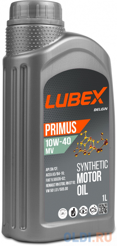 L034-1322-1201 LUBEX Синт. мот.масло PRIMUS MV 10W-40 CF/SN A3/B4 (1л)