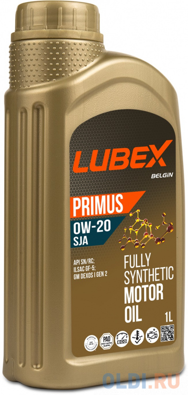 L034-1331-1201 LUBEX Синт. мот.масло PRIMUS SJA 0W-20 SN+RC GF-5 (1л)