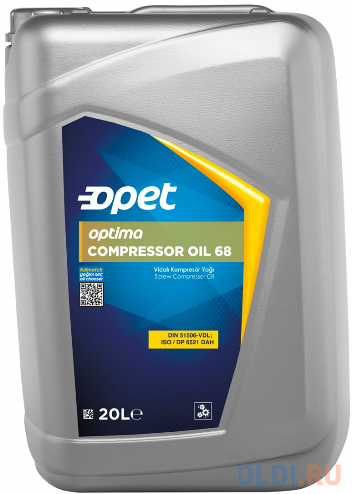 602084064 OPET Компрессорное масло OPTIMA COMPRESSOR OIL 68 (20л) масло компрессорное синтетическое gnv compro extra vdl 46 20 литров