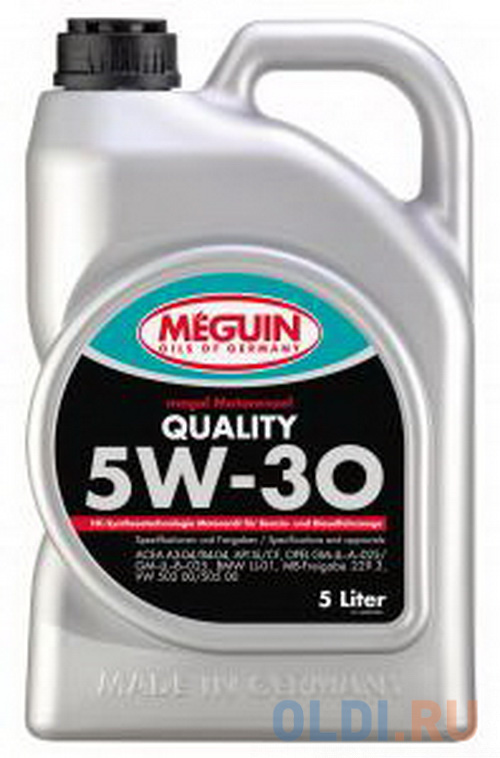 6567 Meguin НС-синт. мот.масло Megol Motorenoel Quality 5W-30 CF/SL A3/B4 (5л) 2194 liquimoly синт мот масло synthoil high tech 5w 40 sn a3 b4 4л