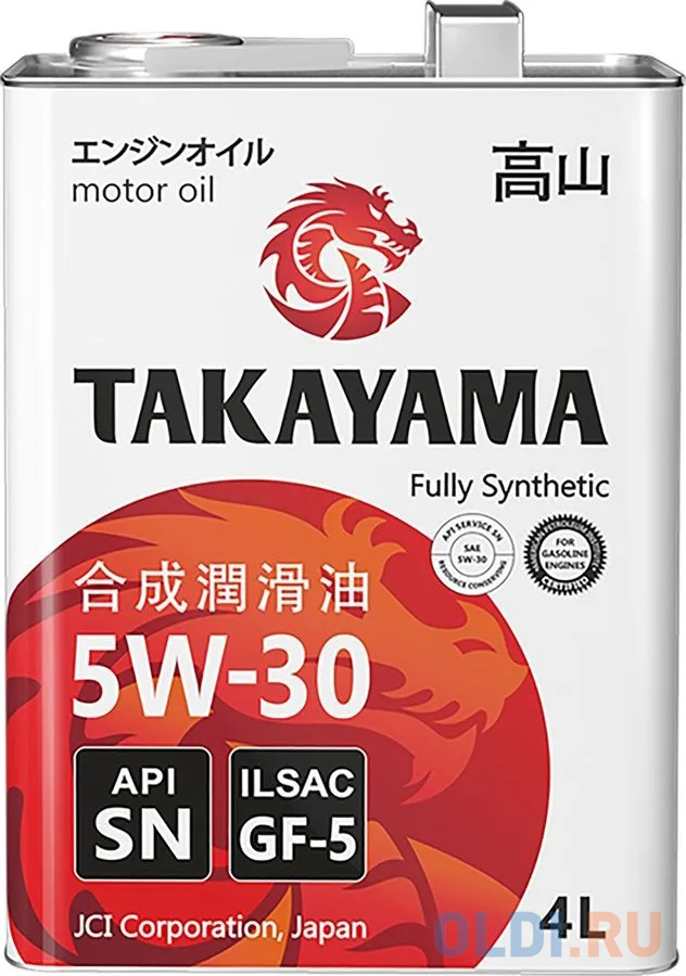 Cинтетическое моторное масло TAKAYAMA SAE 5W30 4 л - фото 1