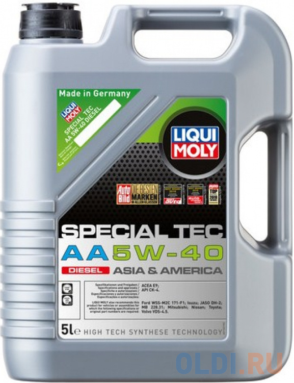 НС-синтетическое моторное масло LiquiMoly Special Tec AA Diesel 5W40 5 л 21332 нс синтетическое трансмиссионное масло liquimoly top tec mtf 5200 75w80 1 л 20845